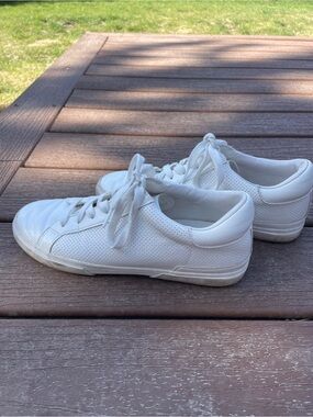 White Perforated Leather Sneakers